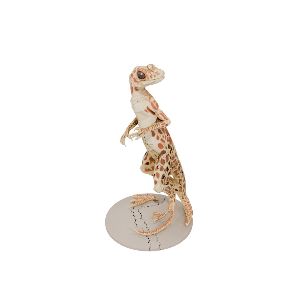 Low-Poly Skeleton Flexi Leopard Gecko