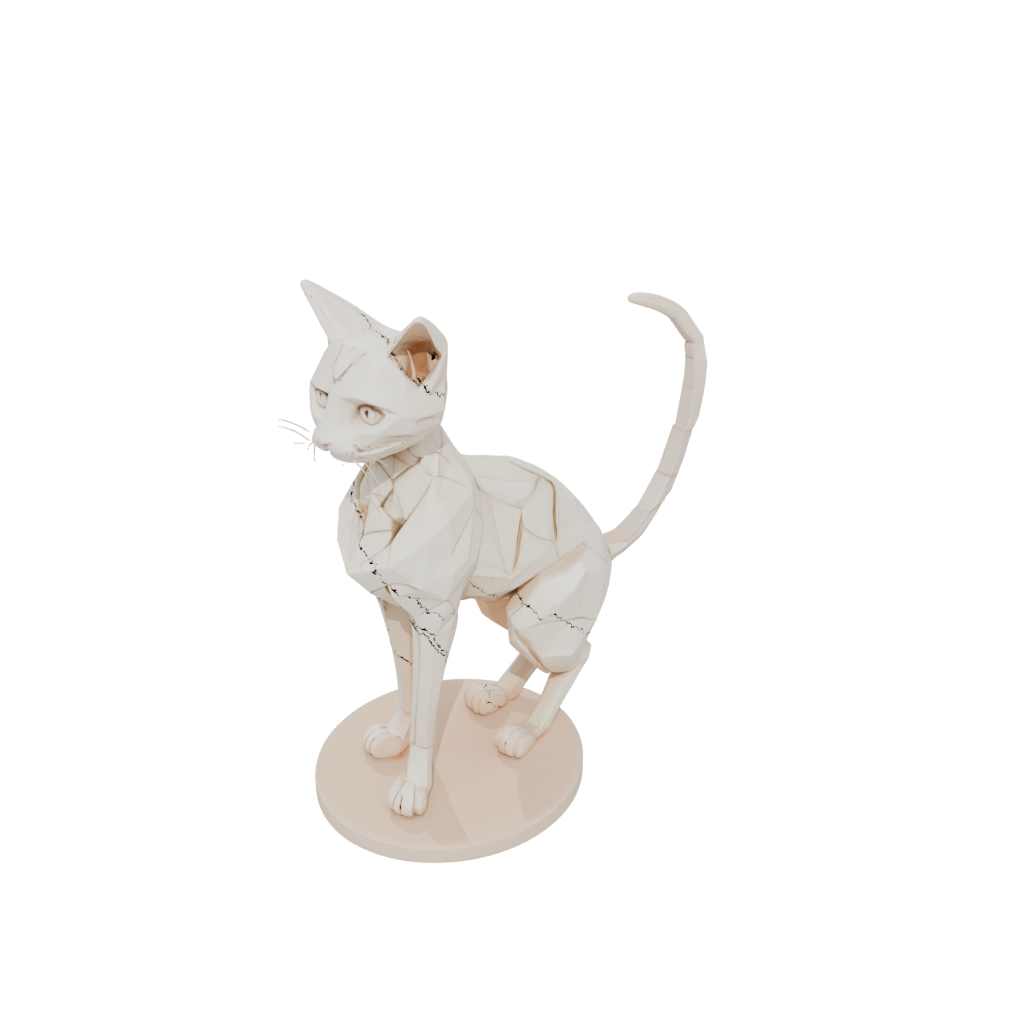 Low-Poly Skeleton Flexi Tabby Cat
