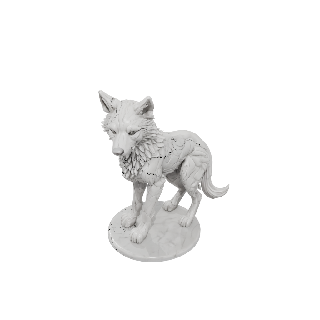 Marble Armored Flexi Wolf Pup