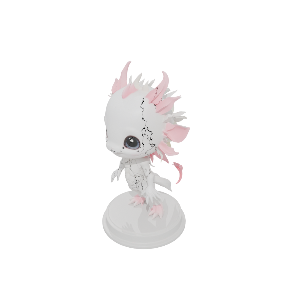 Marble Chibi Flexi Axolotl
