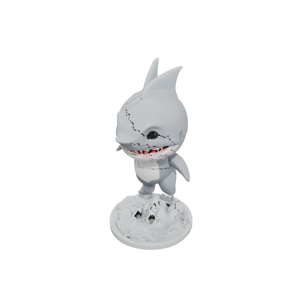 Marble Chibi Flexi Great White Shark