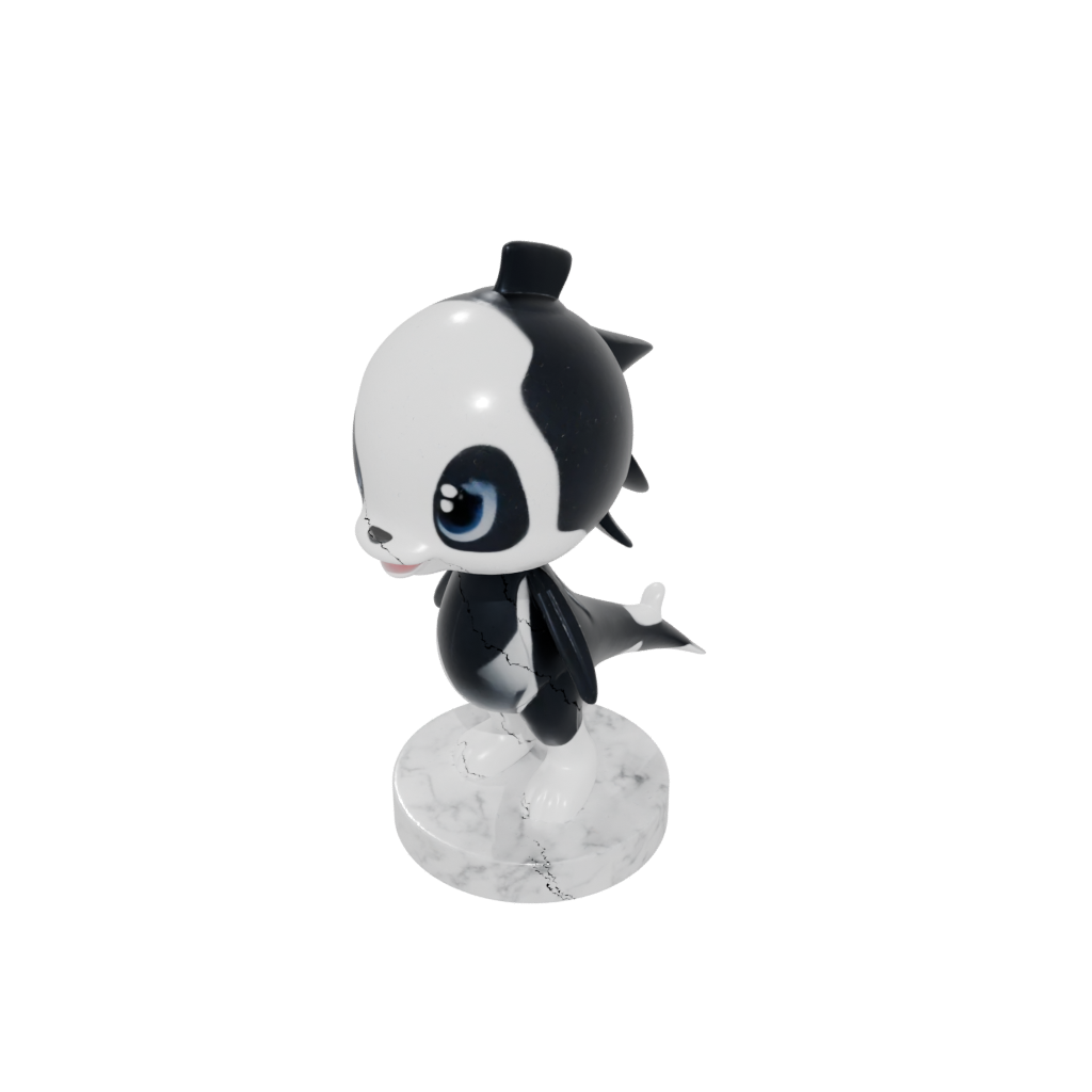 Marble Chibi Flexi Orca Whale