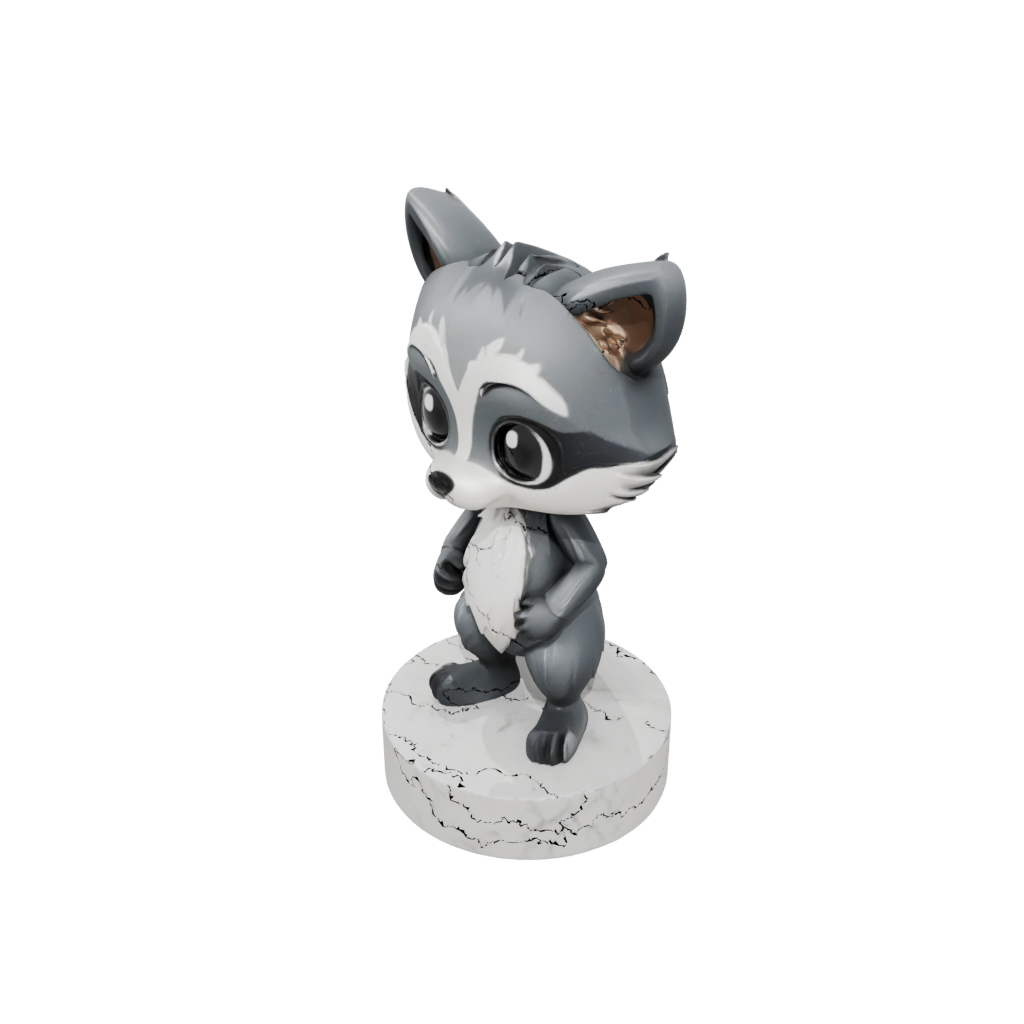 Marble Chibi Flexi Raccoon