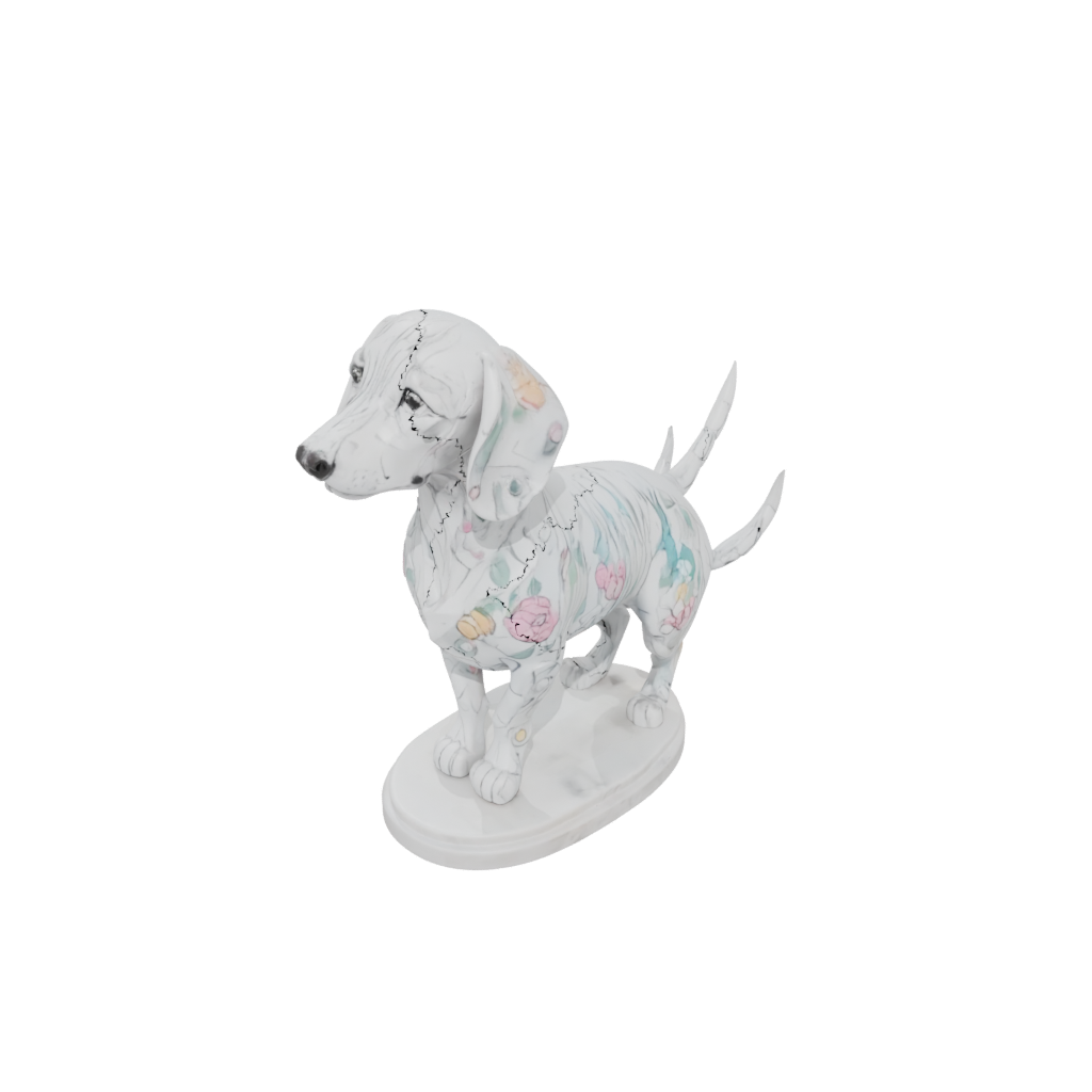 Marble Floral Flexi Dachshund Dog