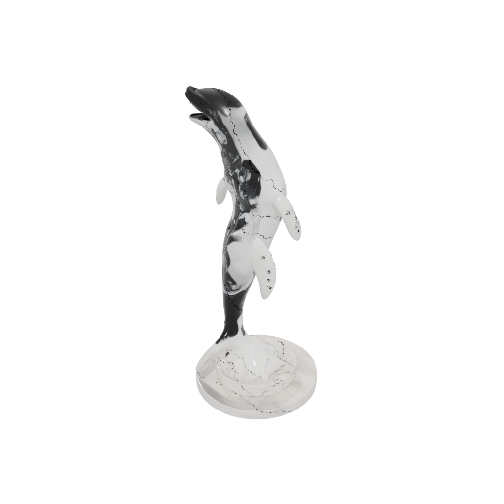 Marble Floral Flexi Orca Whale