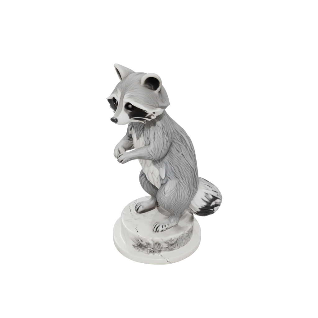 Marble Floral Flexi Raccoon
