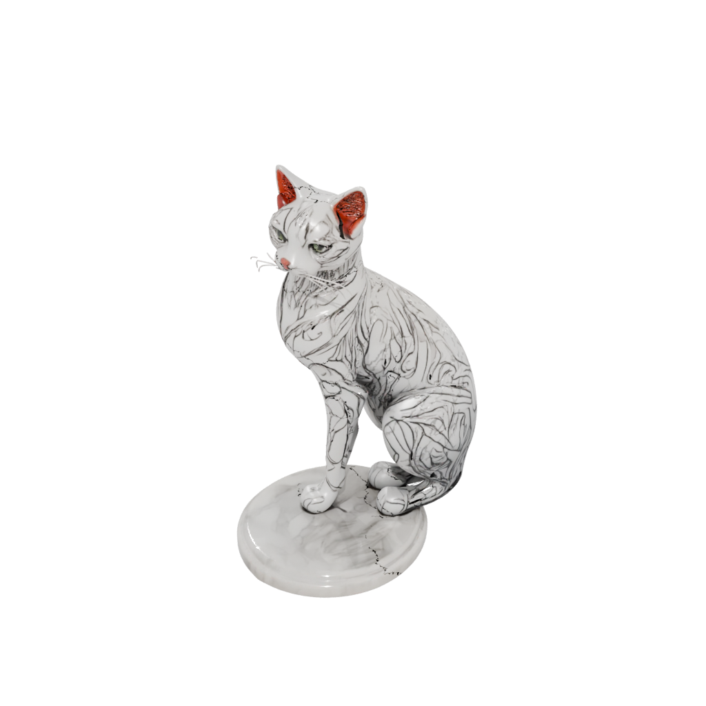 Marble Floral Flexi Tabby Cat