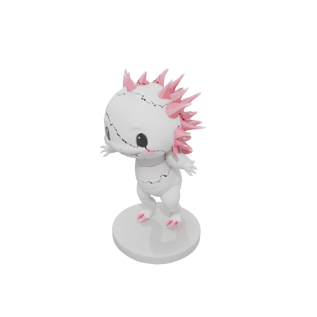 Marble Kawaii Flexi Axolotl