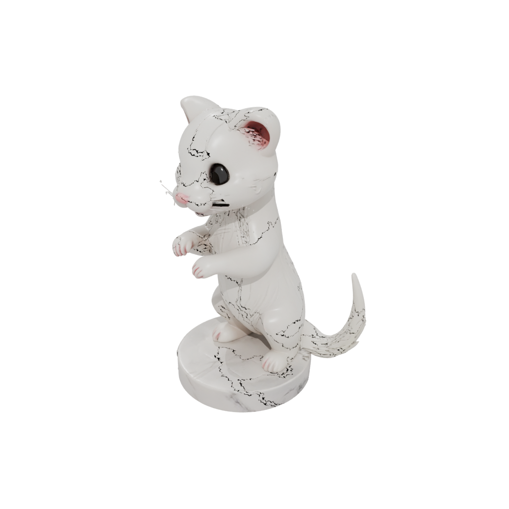 Marble Kawaii Flexi Ferret