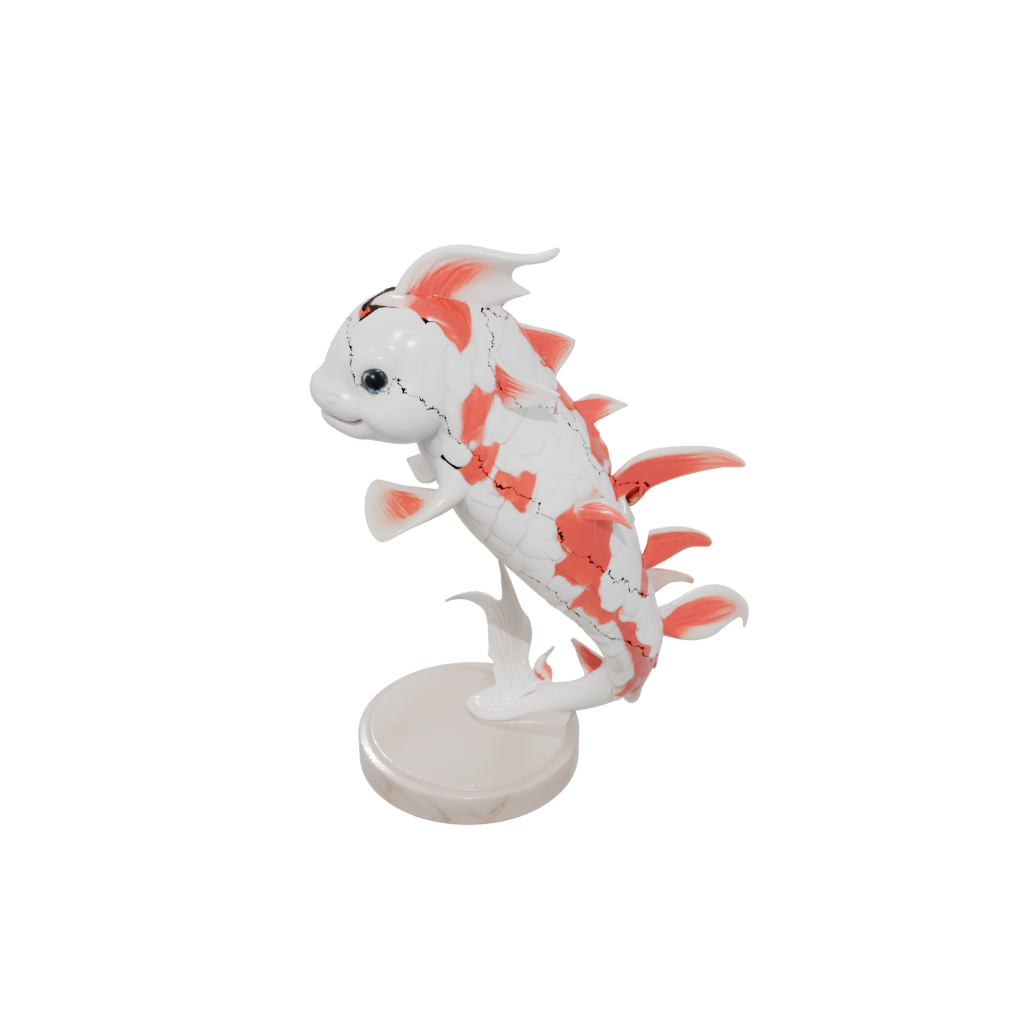 Marble Kawaii Flexi Koi Fish
