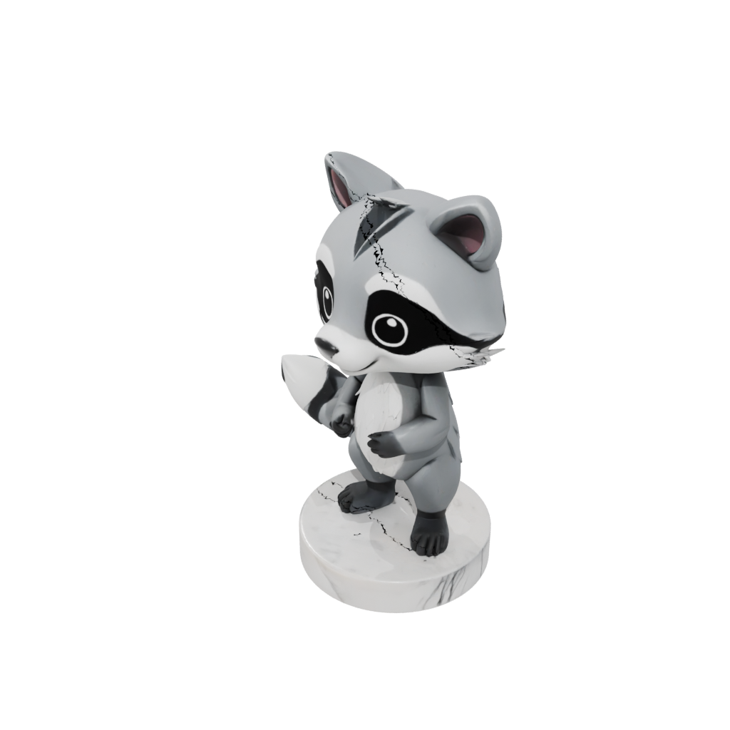 Marble Kawaii Flexi Raccoon