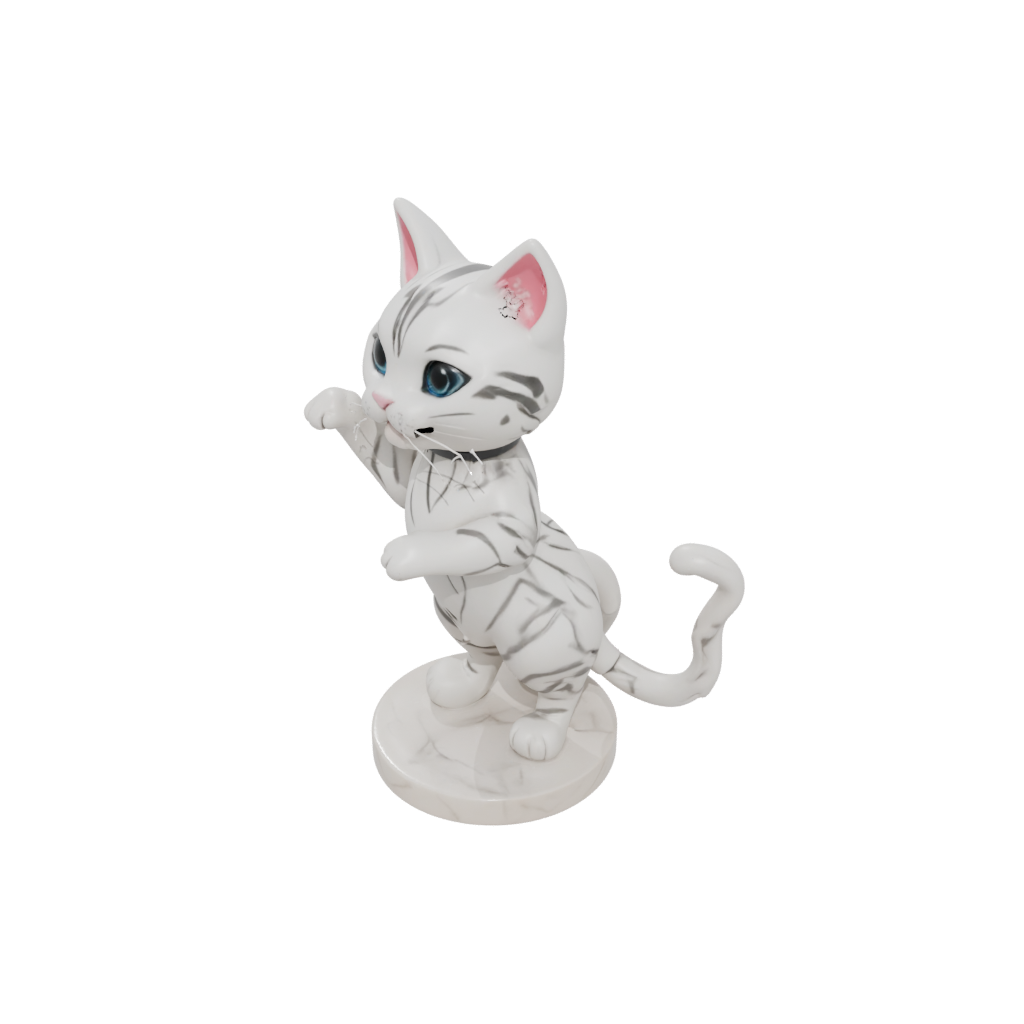 Marble Kawaii Flexi Tabby Cat
