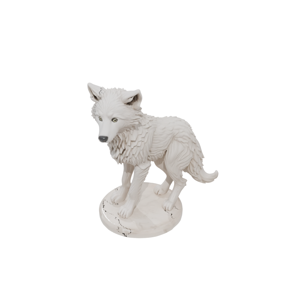 Marble Realistic Flexi Wolf Pup