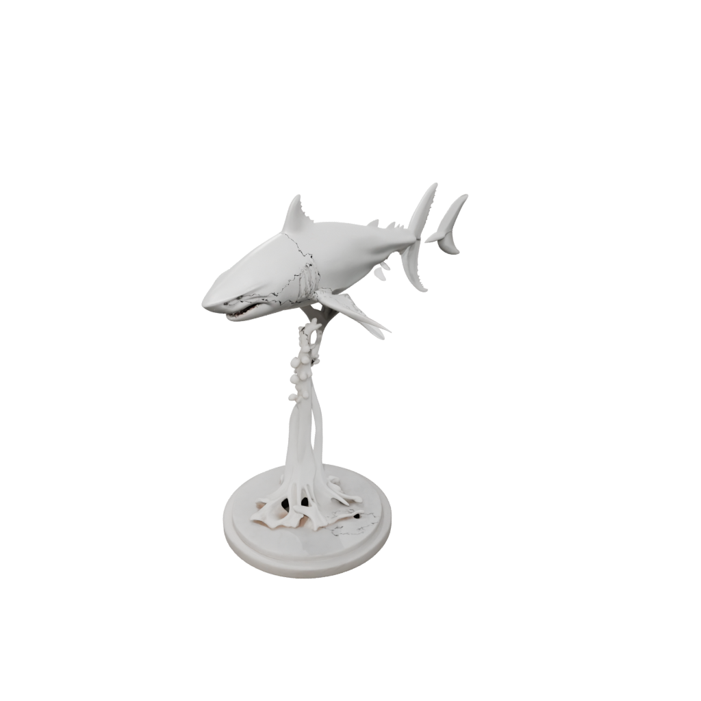 Marble Skeleton Flexi Great White Shark