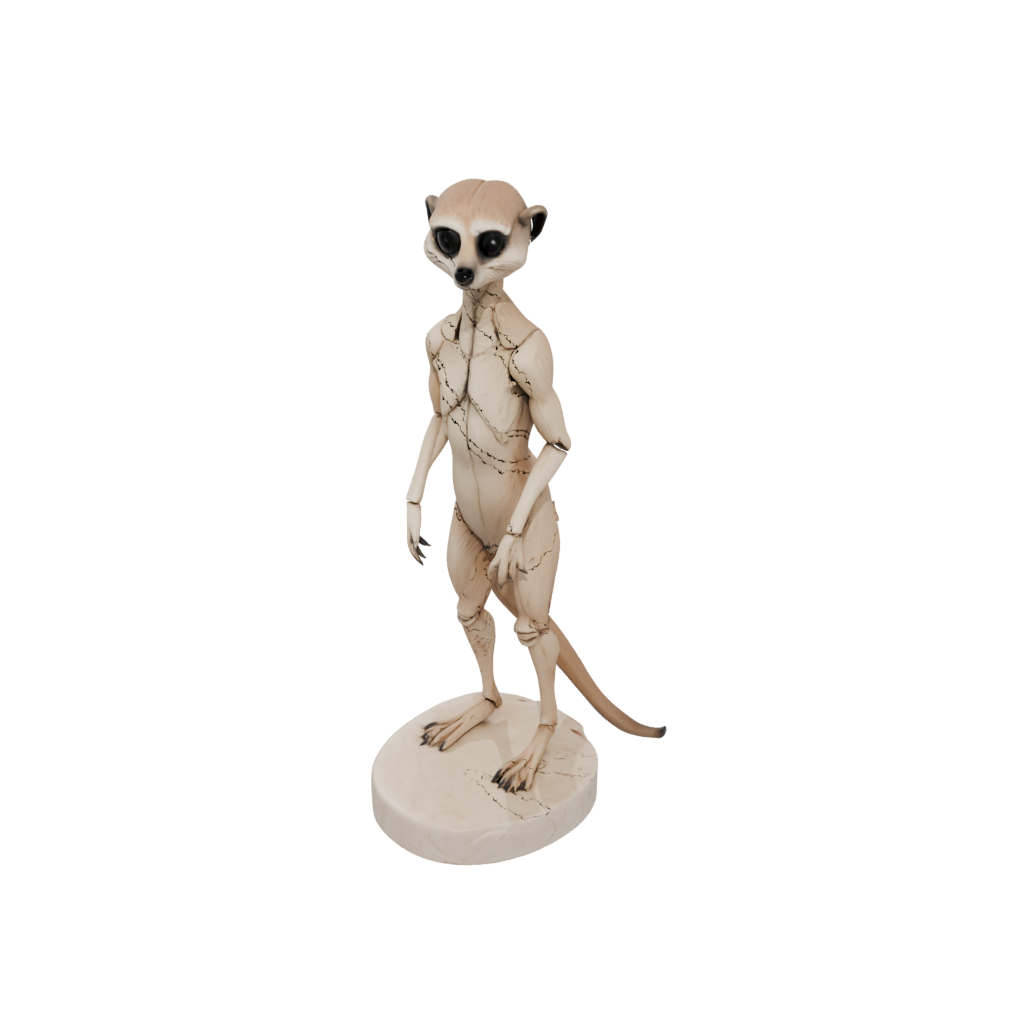 Marble Skeleton Flexi Meerkat