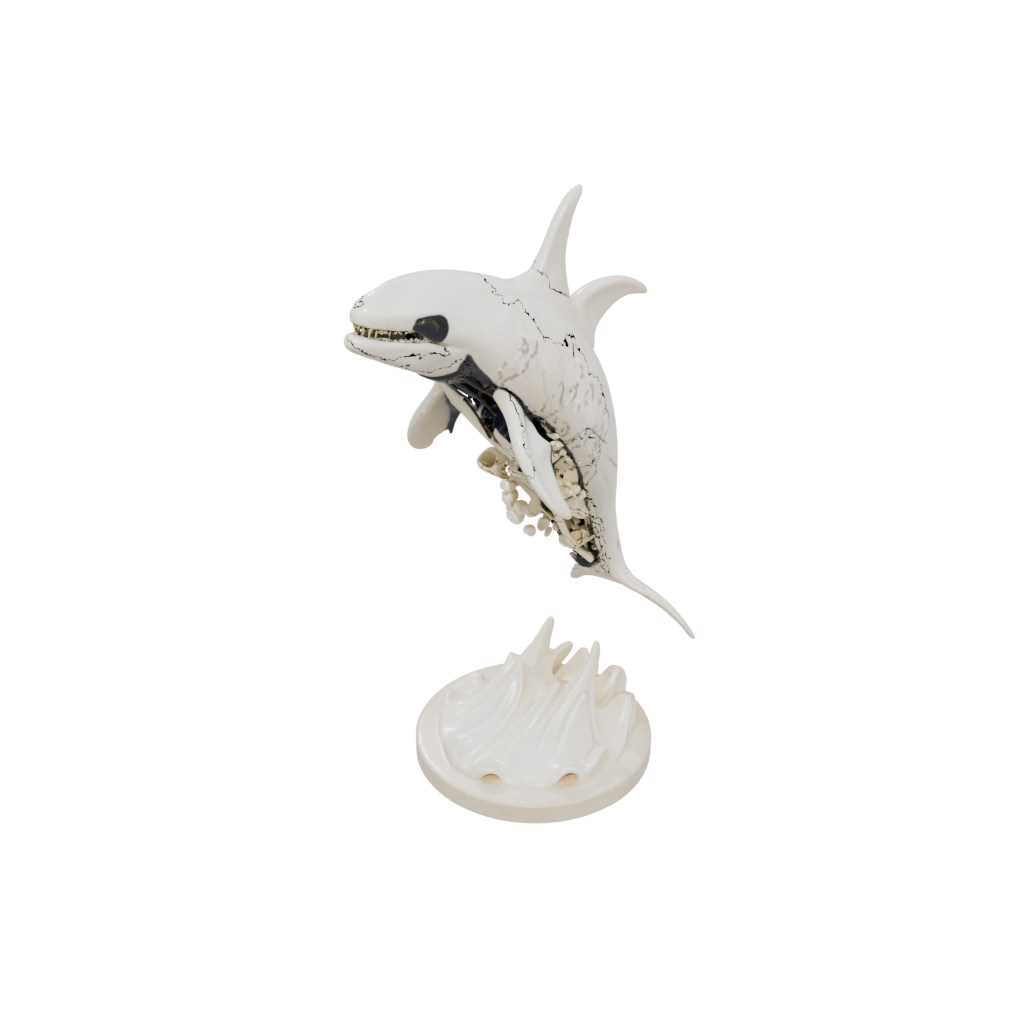Marble Skeleton Flexi Orca Whale