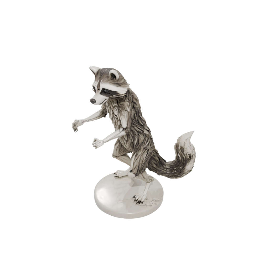 Marble Skeleton Flexi Raccoon