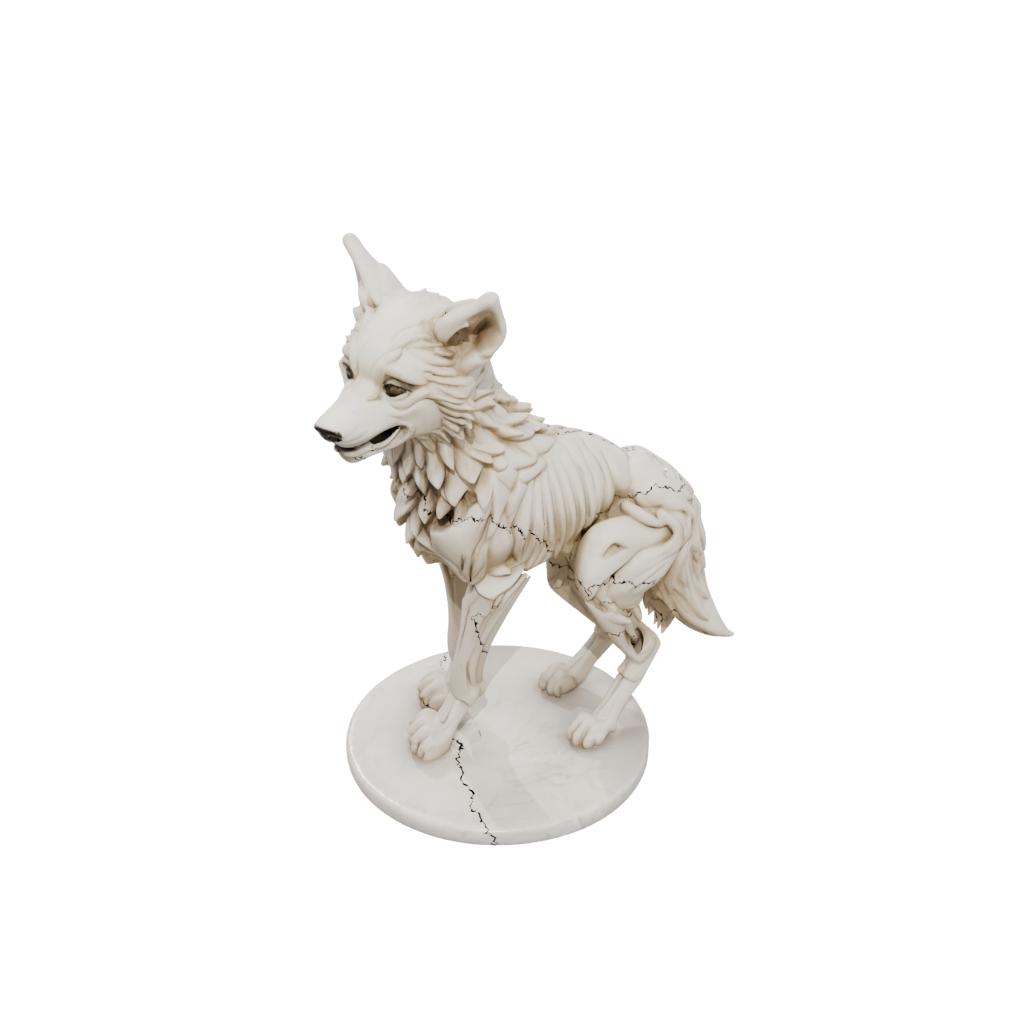 Marble Skeleton Flexi Wolf Pup