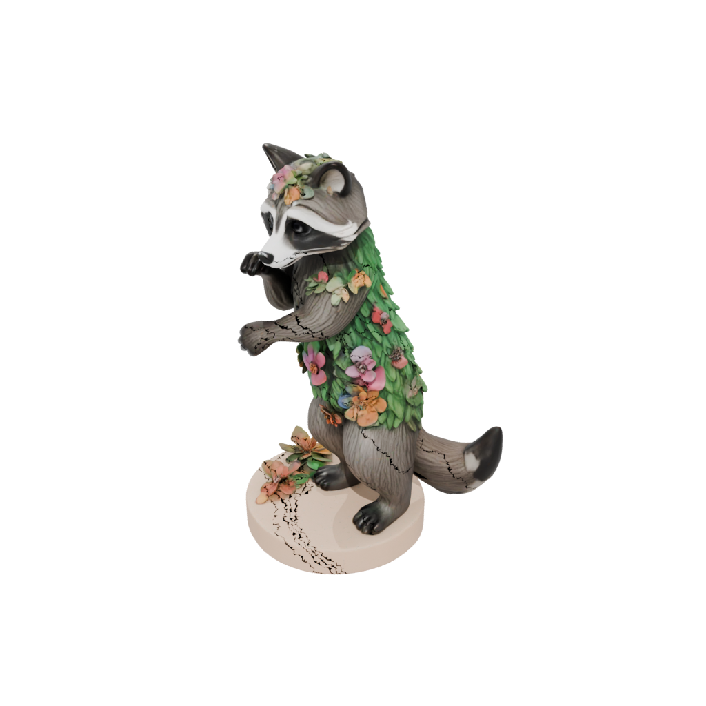 Mini Floral Flexi Raccoon