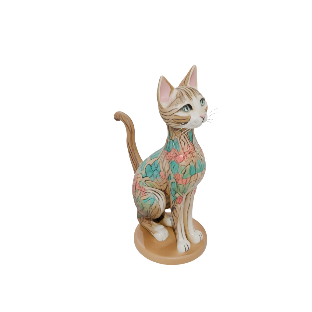 Mini Floral Flexi Tabby Cat