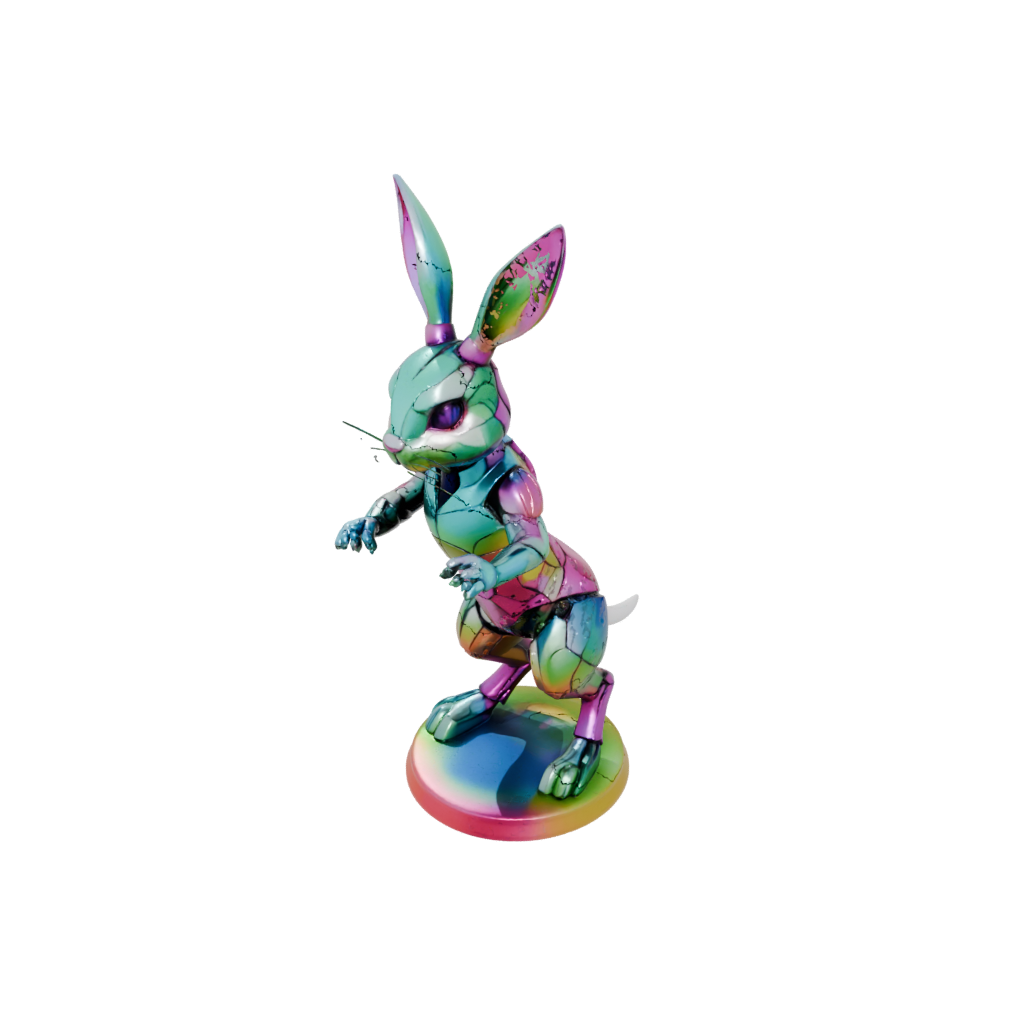 Neon Armored Flexi Bunny Rabbit