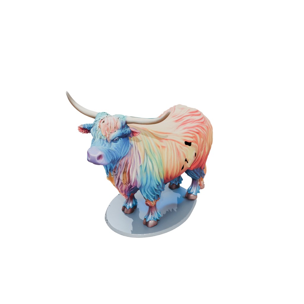 Neon Armored Flexi Highland Cow