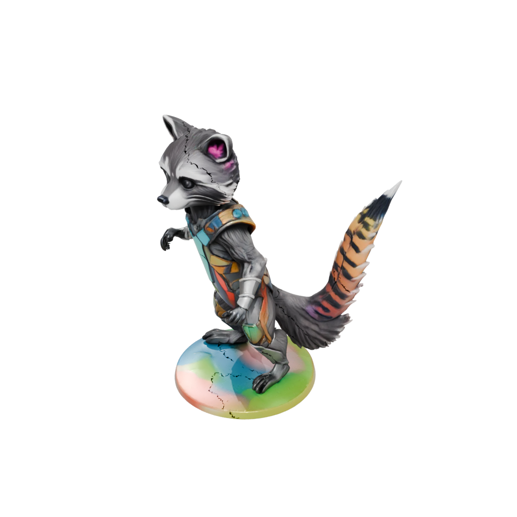 Neon Armored Flexi Raccoon