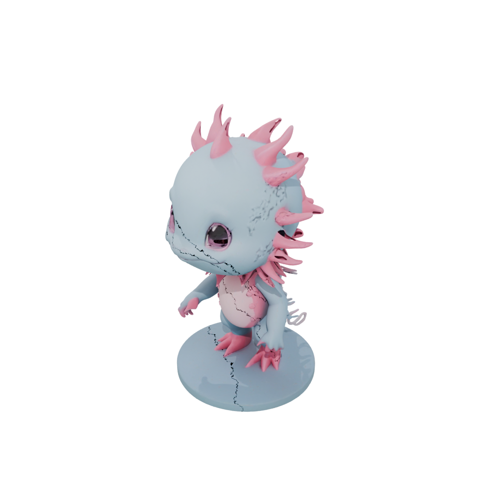 Neon Chibi Flexi Axolotl