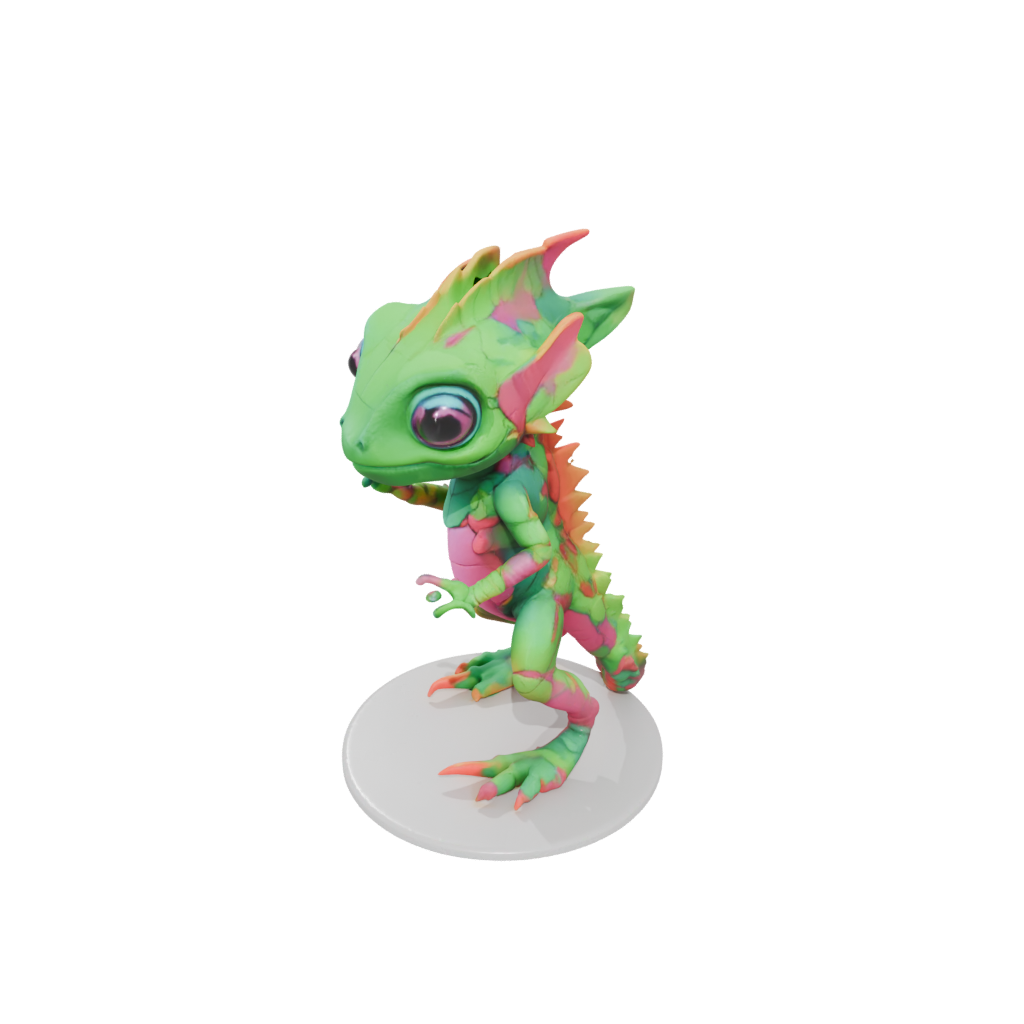 Neon Chibi Flexi Chameleon