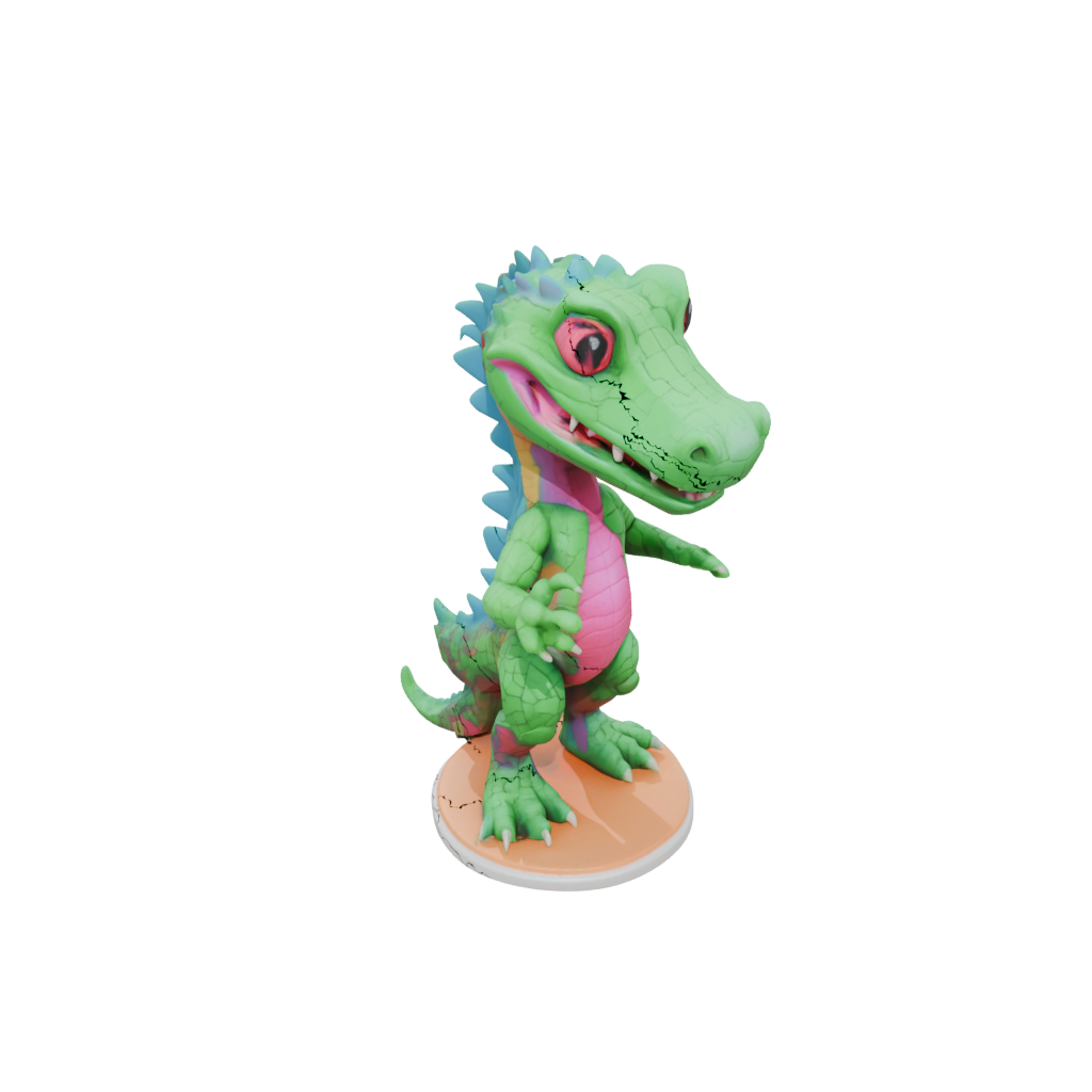 Neon Chibi Flexi Crocodile