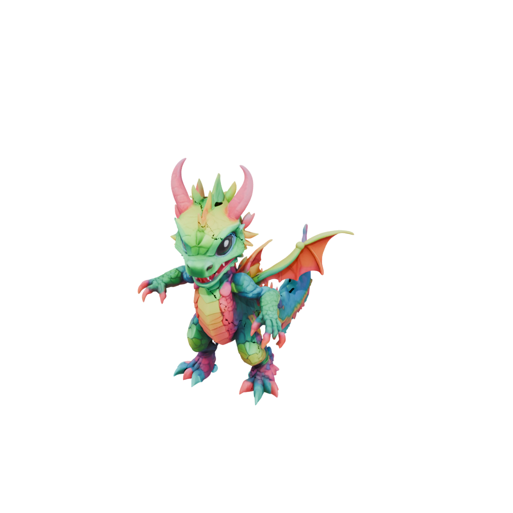 Neon Chibi Flexi Dragon