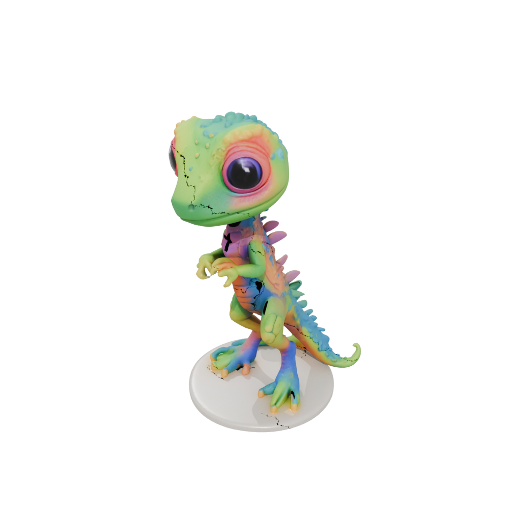 Neon Chibi Flexi Gecko