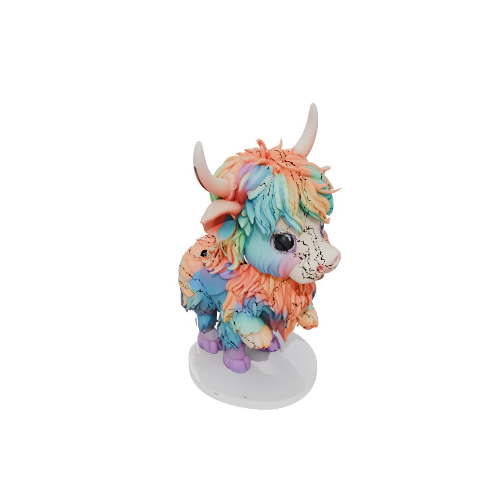 Neon Chibi Flexi Highland Cow