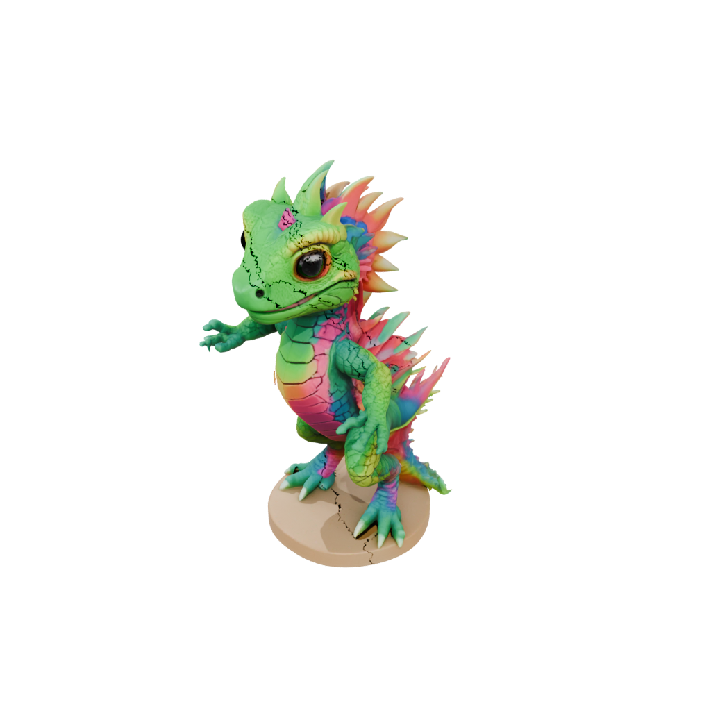 Neon Chibi Flexi Iguana