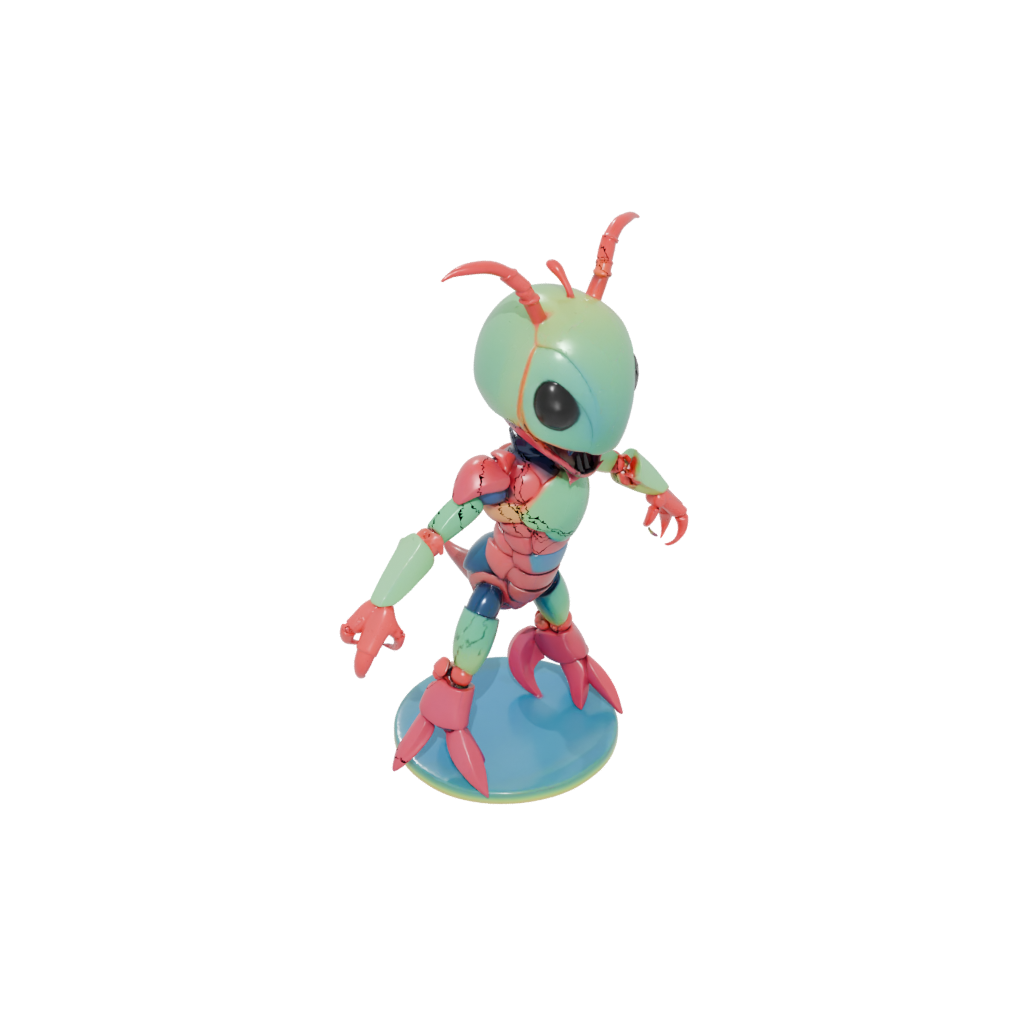 Neon Chibi Flexi Lobster
