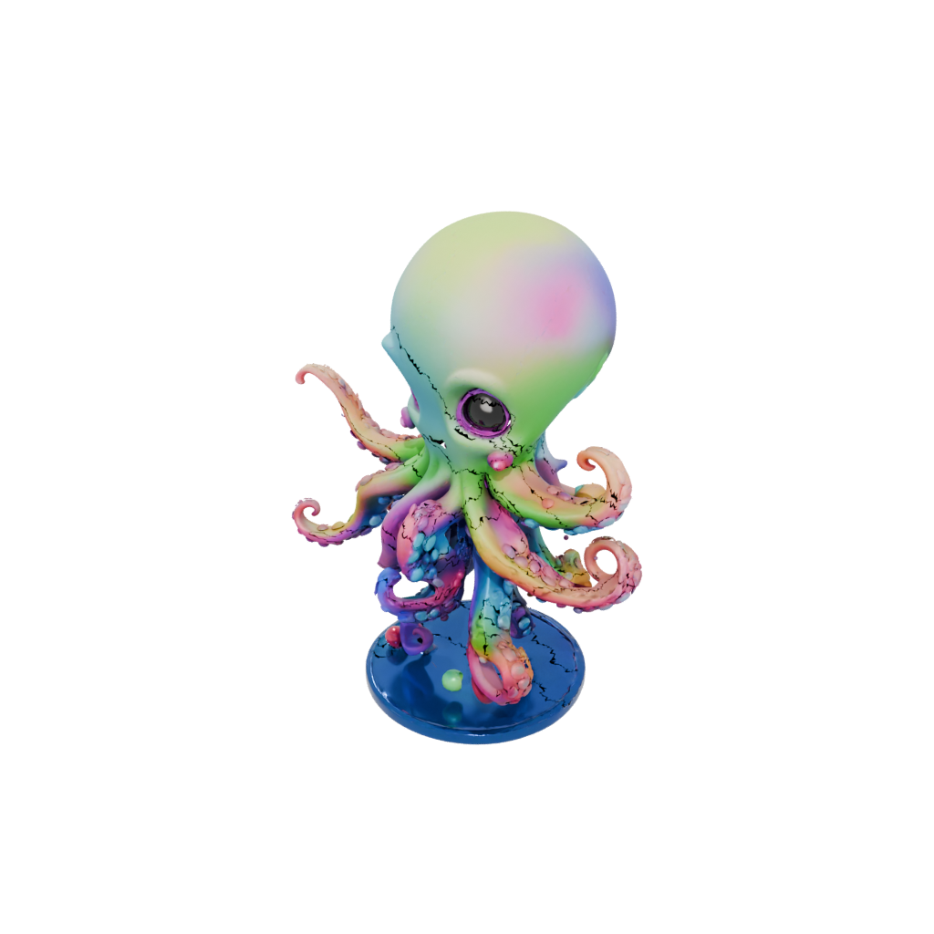 Neon Chibi Flexi Octopus