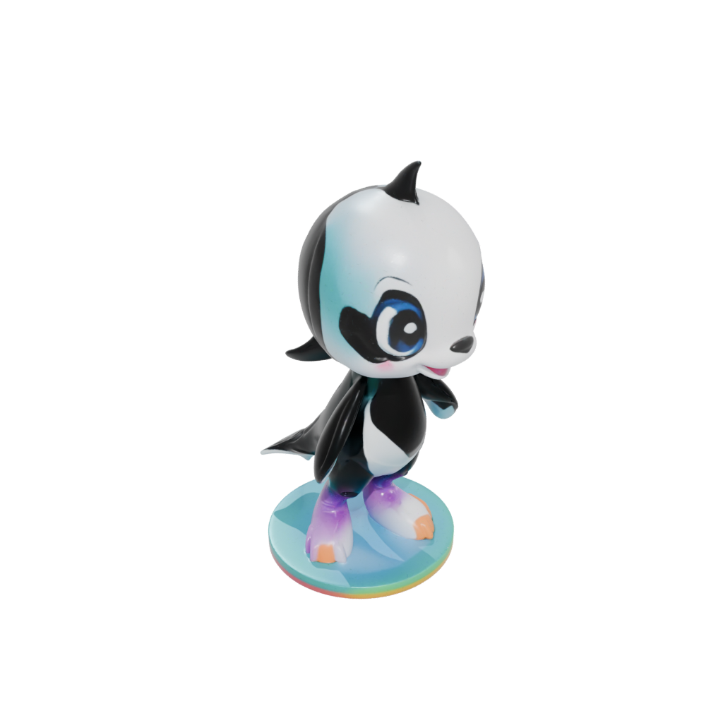 Neon Chibi Flexi Orca Whale