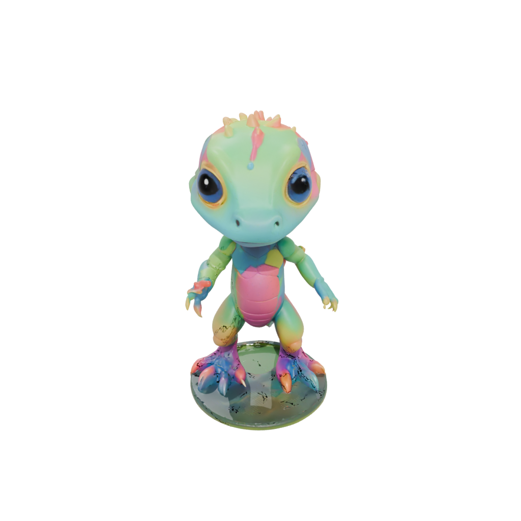Neon Chibi Flexi Salamander