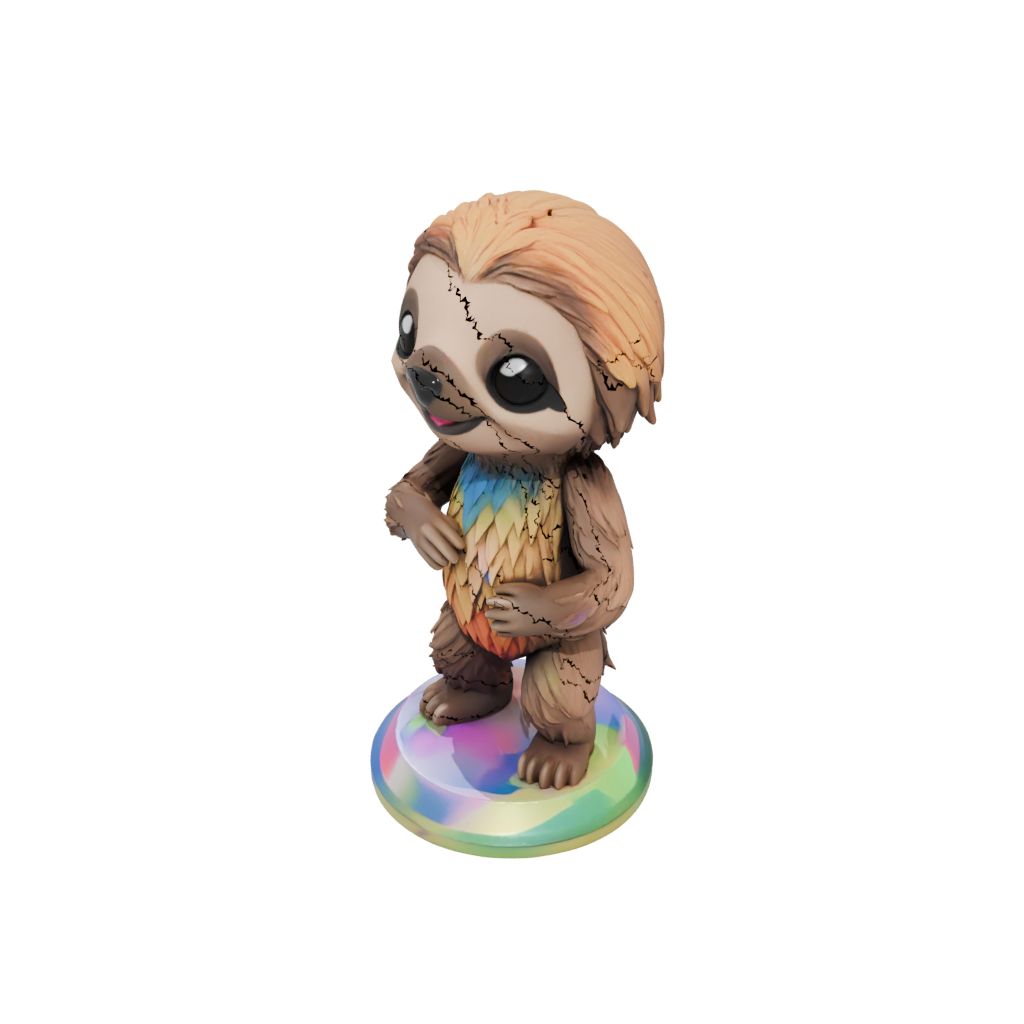 Neon Chibi Flexi Sloth