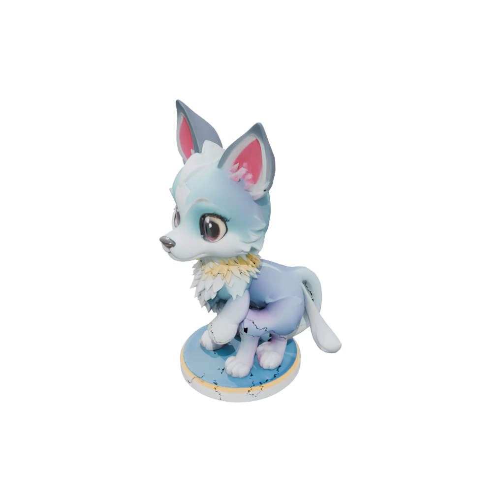Neon Chibi Flexi Wolf Pup