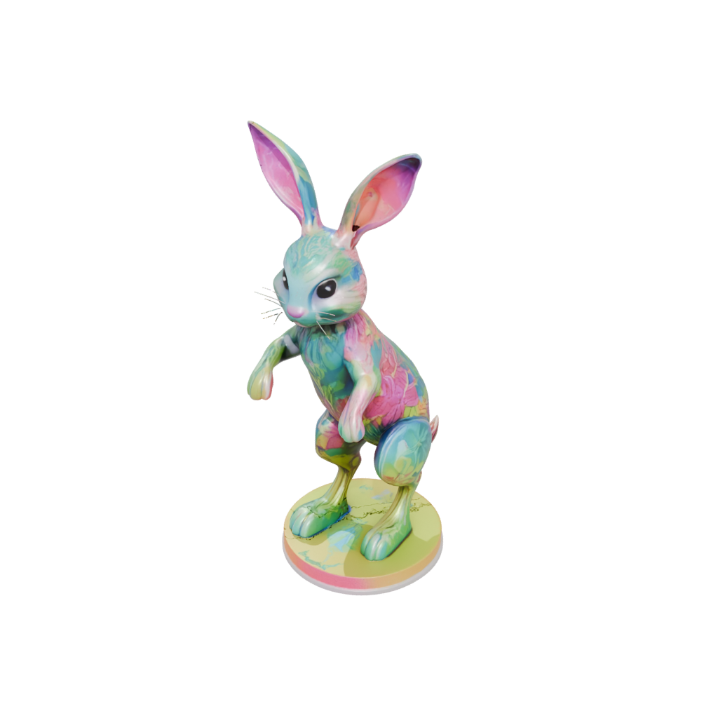 Neon Floral Flexi Bunny Rabbit