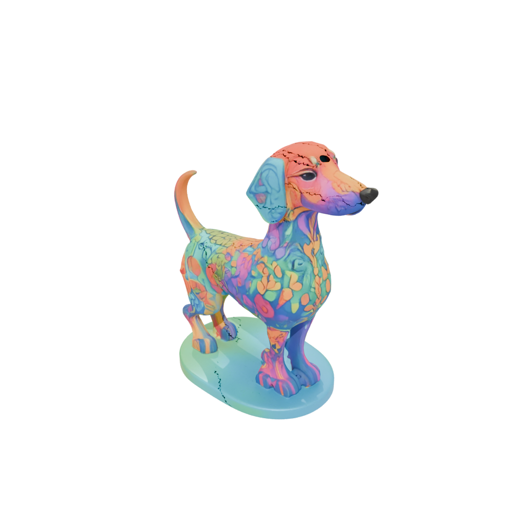 Neon Floral Flexi Dachshund Dog
