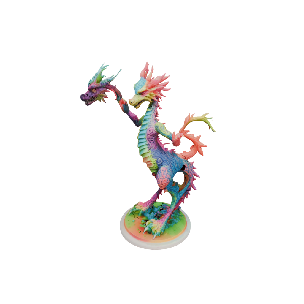 Neon Floral Flexi Dragon