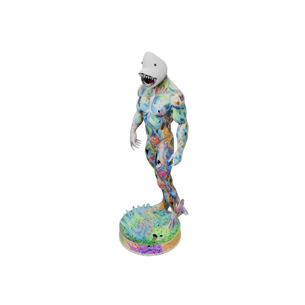 Neon Floral Flexi Great White Shark