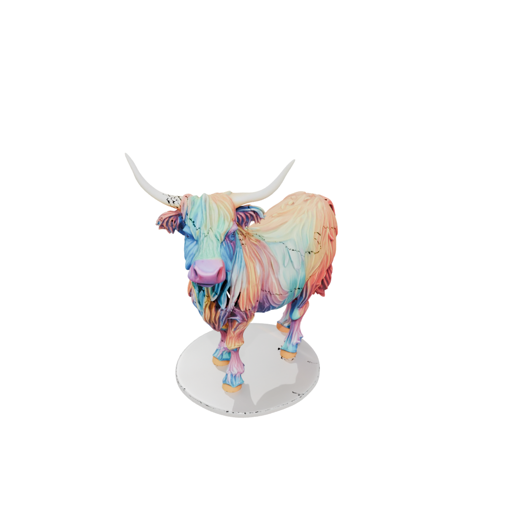 Neon Floral Flexi Highland Cow