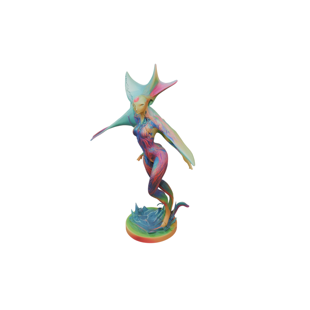 Neon Floral Flexi Manta Ray
