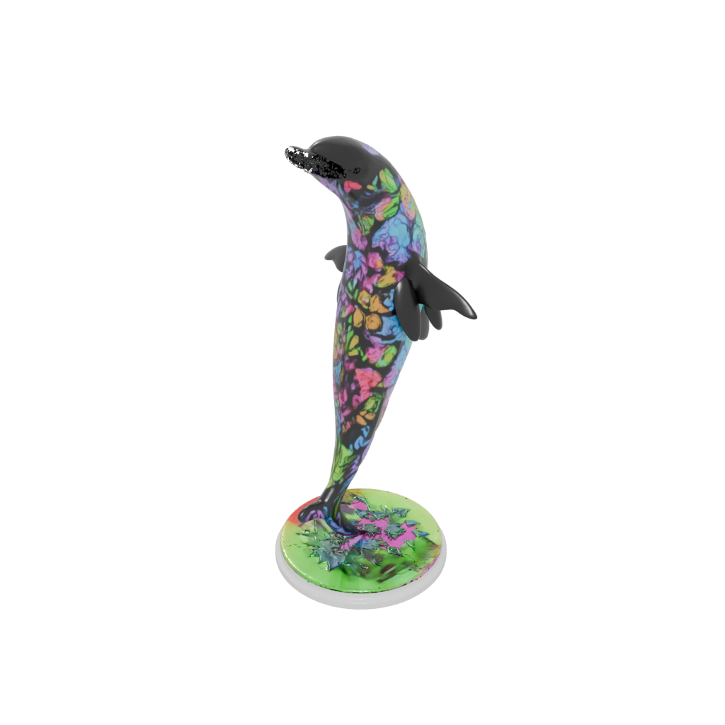 Neon Floral Flexi Orca Whale