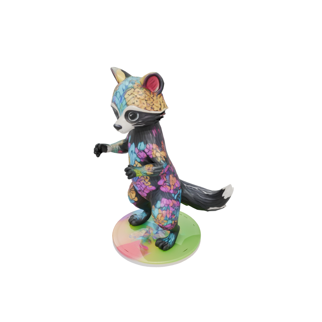 Neon Floral Flexi Raccoon