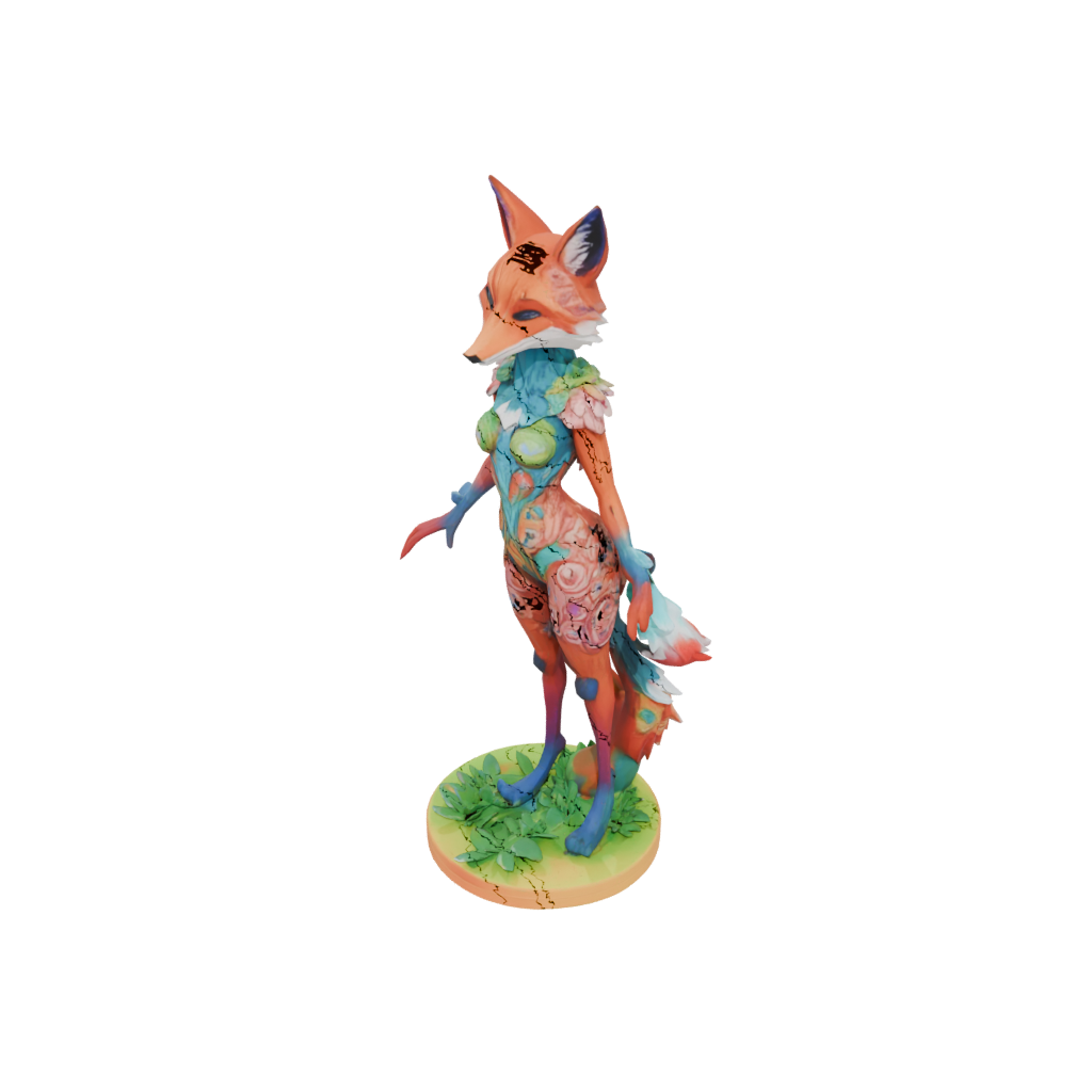 Neon Floral Flexi Red Fox
