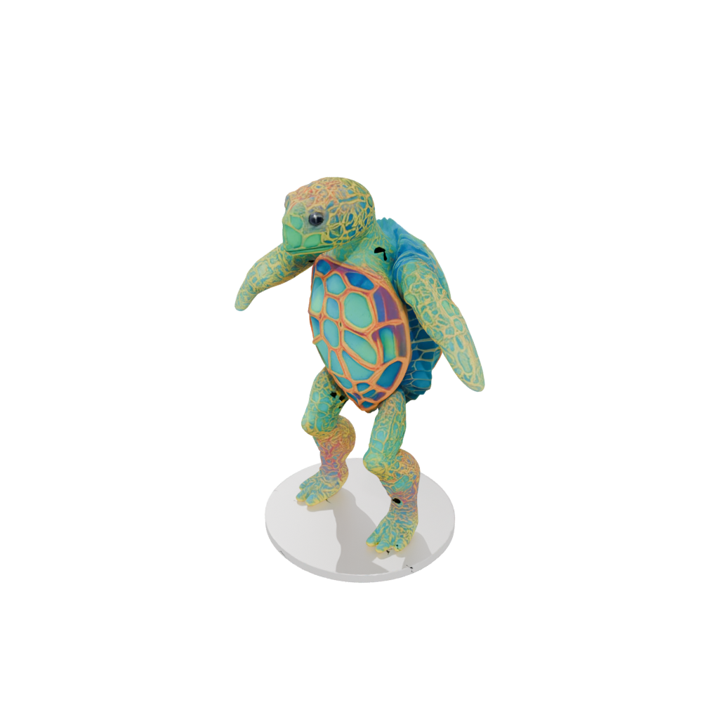 Neon Floral Flexi Sea Turtle
